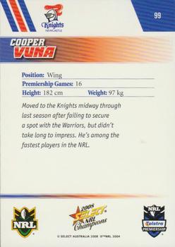 2008 Select NRL Champions #99 Cooper Vuna Back